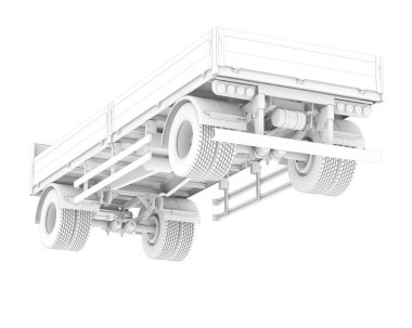 Beyaz arka planda izole edilmiş bir araba. 3d görüntüleme - illüstrasyon
