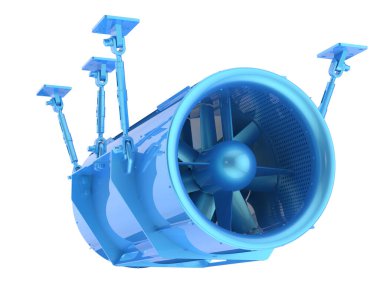 Beyaz arkaplanda fan 3d renk çizimi