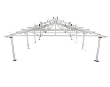 Depo iskeleti arka planda izole edildi. 3d görüntüleme - illüstrasyon