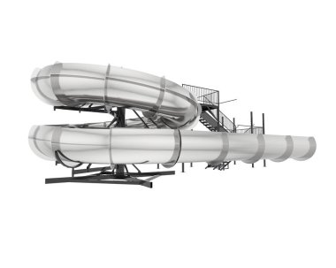 Su parkı slaytları arka planda izole. 3d oluşturma