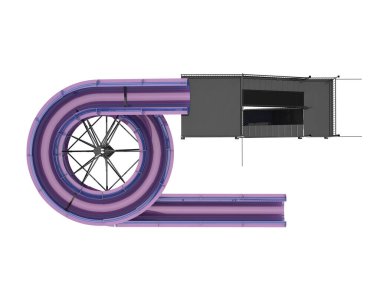 Su parkı slaytları arka planda izole. 3d oluşturma