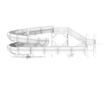 Su parkı slaytları arka planda izole. 3d oluşturma
