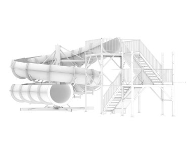 Su parkı slaytları arka planda izole. 3d oluşturma