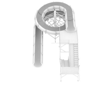 Su parkı slaytları arka planda izole. 3d oluşturma