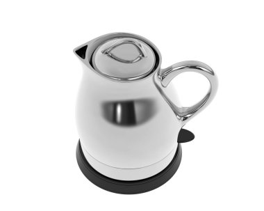 Beyaz arkaplanda elektrikli su ısıtıcısı