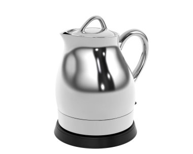 Beyaz arkaplanda elektrikli su ısıtıcısı