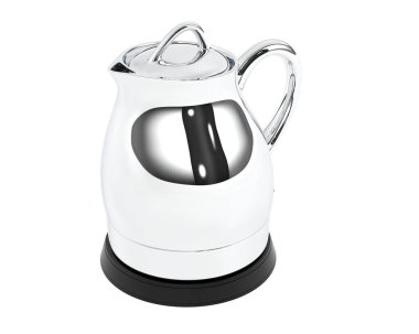 Beyaz arkaplanda elektrikli su ısıtıcısı