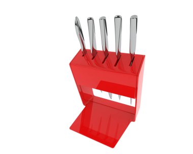 Beyaz arkaplanda izole edilmiş bıçaklar