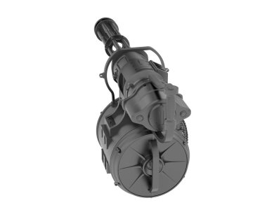 Makineli tüfek beyaz arka planda izole edilmiş. 3d görüntüleme - illüstrasyon