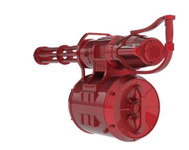 Makineli tüfek beyaz arka planda izole edilmiş. 3d görüntüleme - illüstrasyon