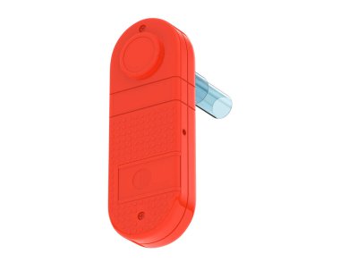 Beyaz arka planda astımı olan hastalar için tıbbi sprey. 3d görüntüleme - illüstrasyon