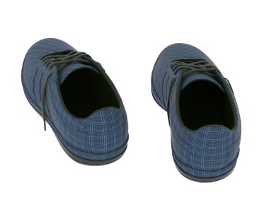 Beyaz arka planda izole erkek ayakkabıları. 3d görüntüleme - illüstrasyon