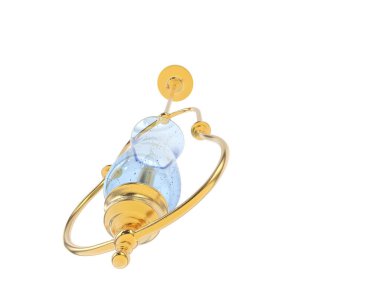 Beyaz arkaplanda izole edilmiş eski lamba