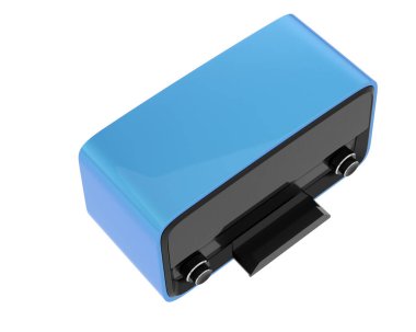 Beyaz arka planda izole edilmiş bir radyo çalar. 3d görüntüleme - illüstrasyon