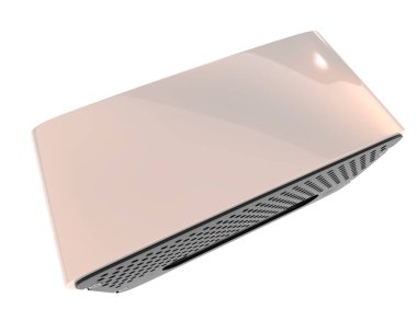 Beyaz arka planda izole edilmiş bir radyo çalar. 3d görüntüleme - illüstrasyon