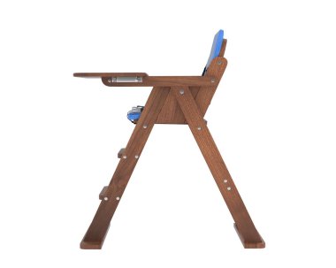 Bebek koltuğu beyaz arka planda izole edilmiş. 3d görüntüleme - illüstrasyon