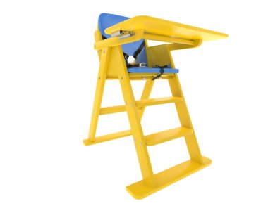 Bebek koltuğu beyaz arka planda izole edilmiş. 3d görüntüleme - illüstrasyon