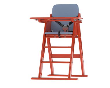 Bebek koltuğu beyaz arka planda izole edilmiş. 3d görüntüleme - illüstrasyon