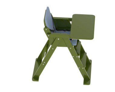 Bebek koltuğu beyaz arka planda izole edilmiş. 3d görüntüleme - illüstrasyon