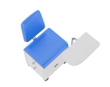 Beyaz arka planda izole edilmiş güzellik koltuğu. 3d görüntüleme - illüstrasyon