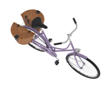 Sepetli klasik bayan bisikleti.