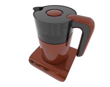 Beyaz arkaplanda elektrikli su ısıtıcısı