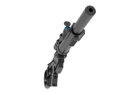 Makineli tüfek beyaz arka planda izole edilmiş. 3d görüntüleme - illüstrasyon