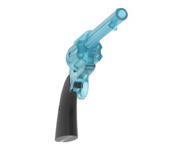 Beyaz arka planda izole edilmiş eski tabanca. 3d görüntüleme - illüstrasyon