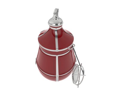 Tandoor silindirik kil veya metal fırın beyaz, üç boyutlu resimleme izole 