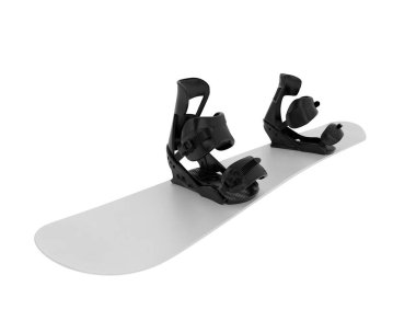 Snowboard beyaz arka planda izole edildi. 3d görüntüleme - illüstrasyon