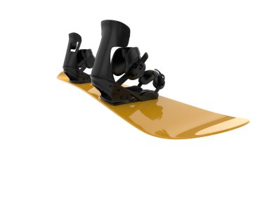 Snowboard beyaz arka planda izole edildi. 3d görüntüleme - illüstrasyon