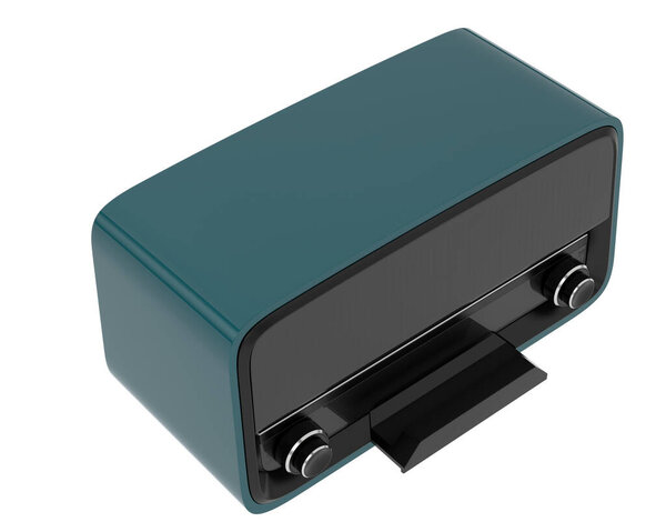 радиопроигрыватель изолирован на белом фоне. 3D рендеринг - иллюстрация