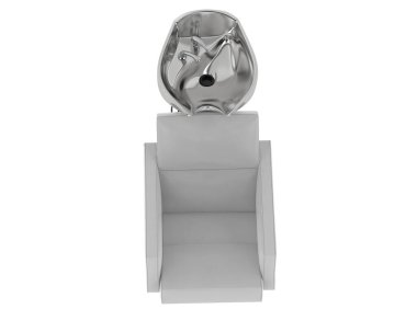 Çamaşır sandalyesi gri arka planda izole edilmiş. 3d görüntüleme - illüstrasyon