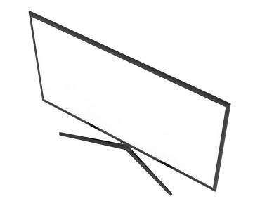 Beyaz arka planda geniş bir televizyon. 3d görüntüleme - illüstrasyon