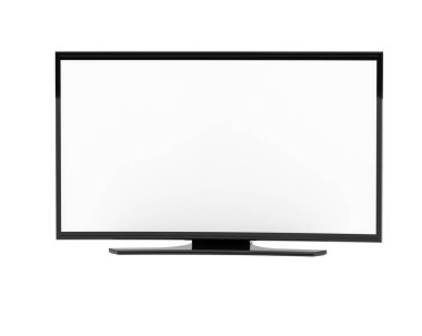 Beyaz arka planda geniş bir televizyon. 3d görüntüleme - illüstrasyon