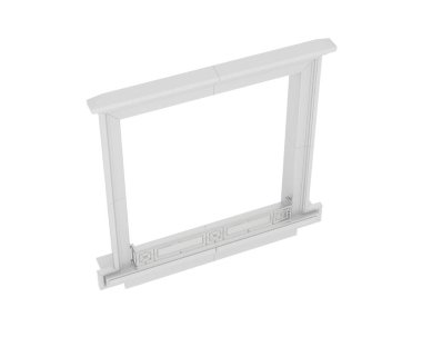Beyaz arka plandaki pencere. 3d görüntüleme - illüstrasyon