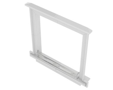 Beyaz arka plandaki pencere. 3d görüntüleme - illüstrasyon