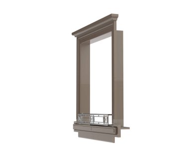 Beyaz arka plandaki pencere. 3d görüntüleme - illüstrasyon