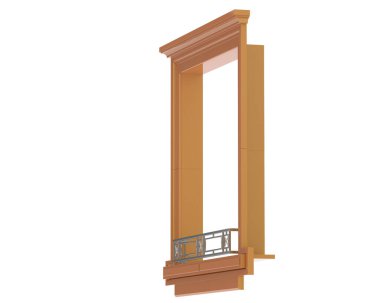 Beyaz arka plandaki pencere. 3d görüntüleme - illüstrasyon