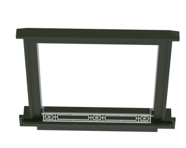 Beyaz arka plandaki pencere. 3d görüntüleme - illüstrasyon