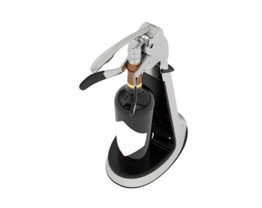 Beyaz arka planda tirbuşon. 3d görüntüleme - illüstrasyon