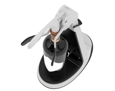 Beyaz arka planda tirbuşon. 3d görüntüleme - illüstrasyon