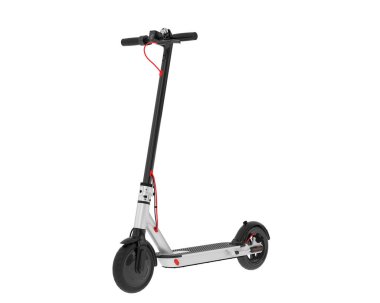 İzole edilmiş arkaplanda elektrikli scooter