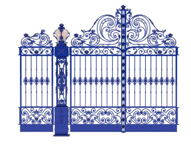 Sahte kapı beyaz arka planda izole edilmiş. 3d görüntüleme - illüstrasyon