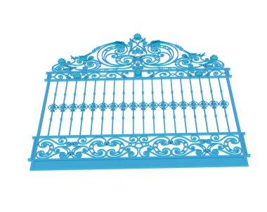 Sahte kapı beyaz arka planda izole edilmiş. 3d görüntüleme - illüstrasyon