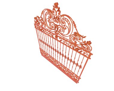 Sahte kapı beyaz arka planda izole edilmiş. 3d görüntüleme - illüstrasyon