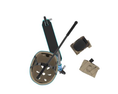 Scooter isolated on white background. 3d rendering - illustration