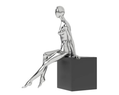 Manken beyaz arka planda izole edildi. 3d görüntüleme - illüstrasyon