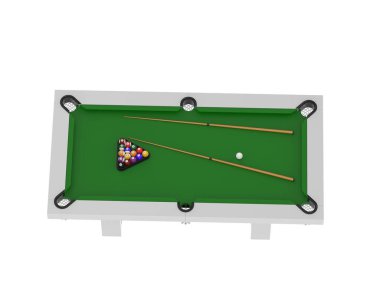 Bir bilardo masasının 3 boyutlu canlandırması