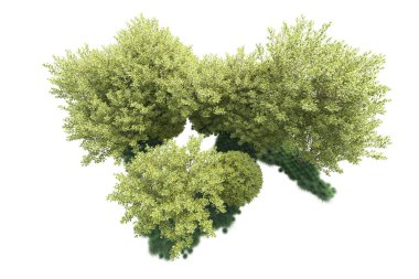 Beyaz arka planda yeşil arazi izole edilmiş. 3d görüntüleme - illüstrasyon